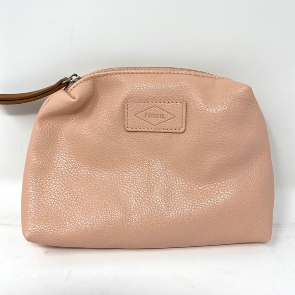 Fossil Handbags - Fossil leather pink makeup purse